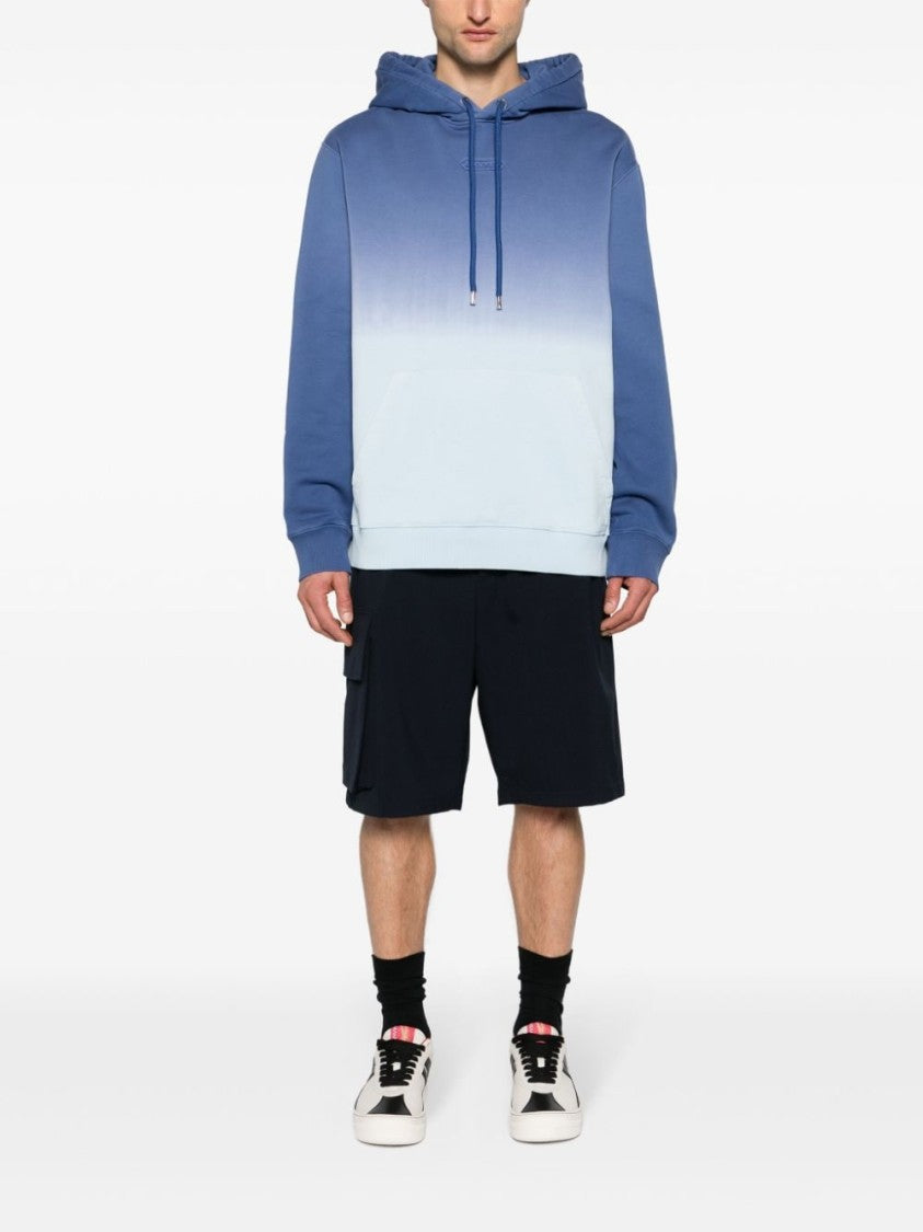 Lanvin Gradient Blue Cotton Jersey Hoodie