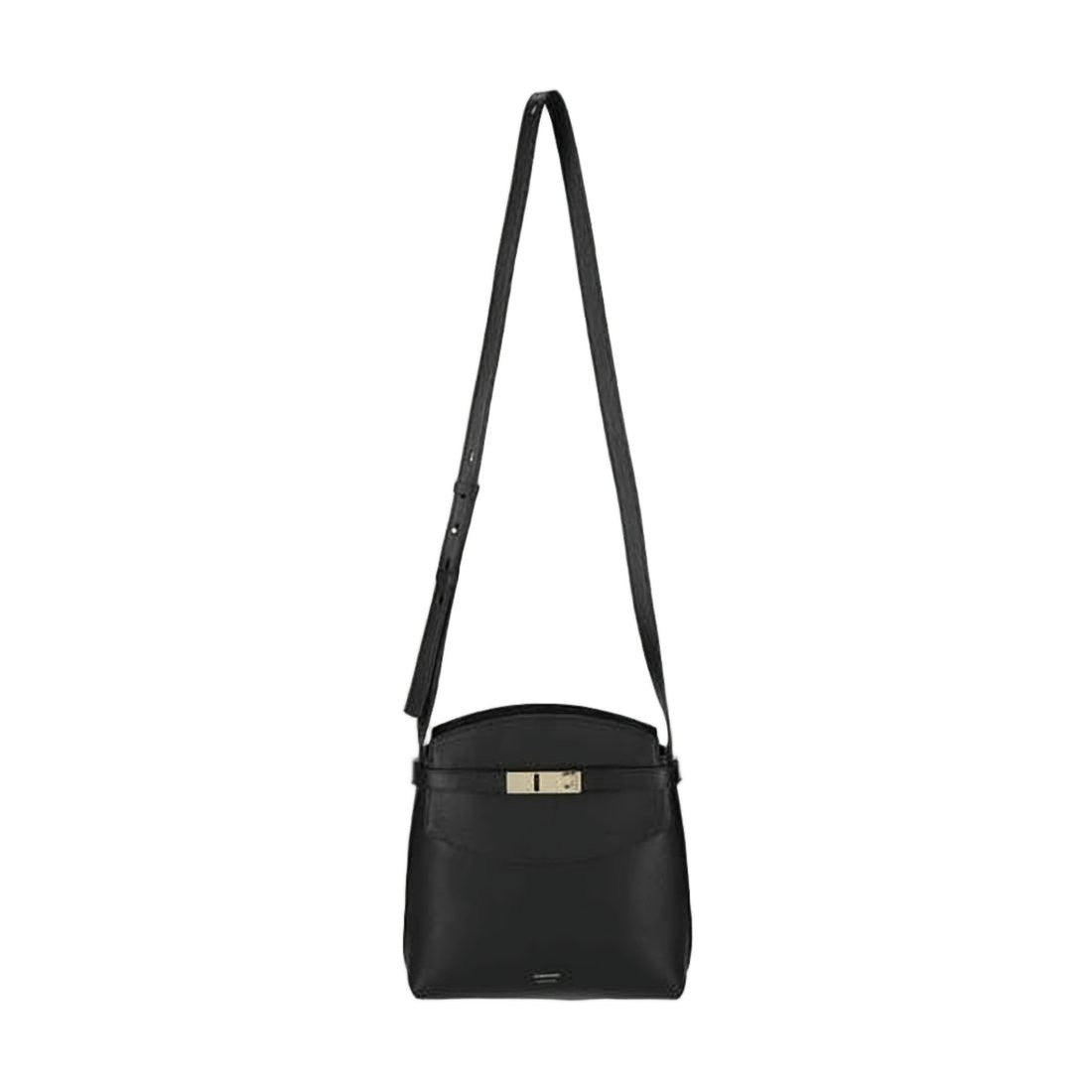 Ferragamo Structured Black Calf Leather Crossbody Bag