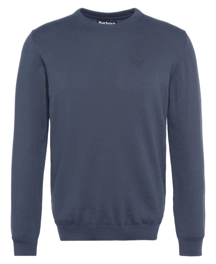 Barbour Tailored-Fit Blue Sweatshirt With Round Neckline And Embroidered Logo
