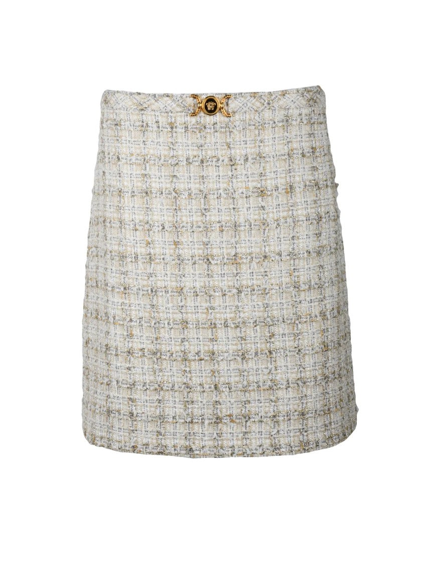 Versace Collection Bouclé Mini Skirt - Beige/Gold