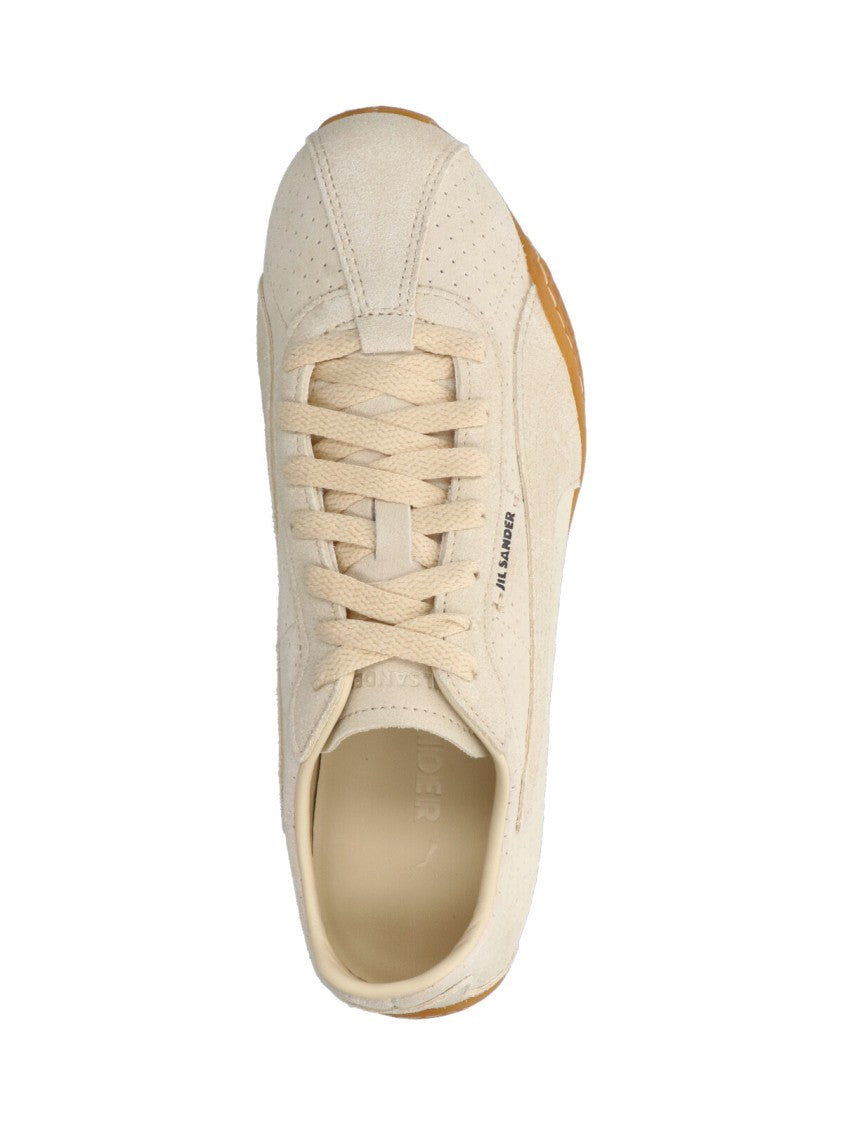 Puma Beige K-Street Perforated Leather Sneakers