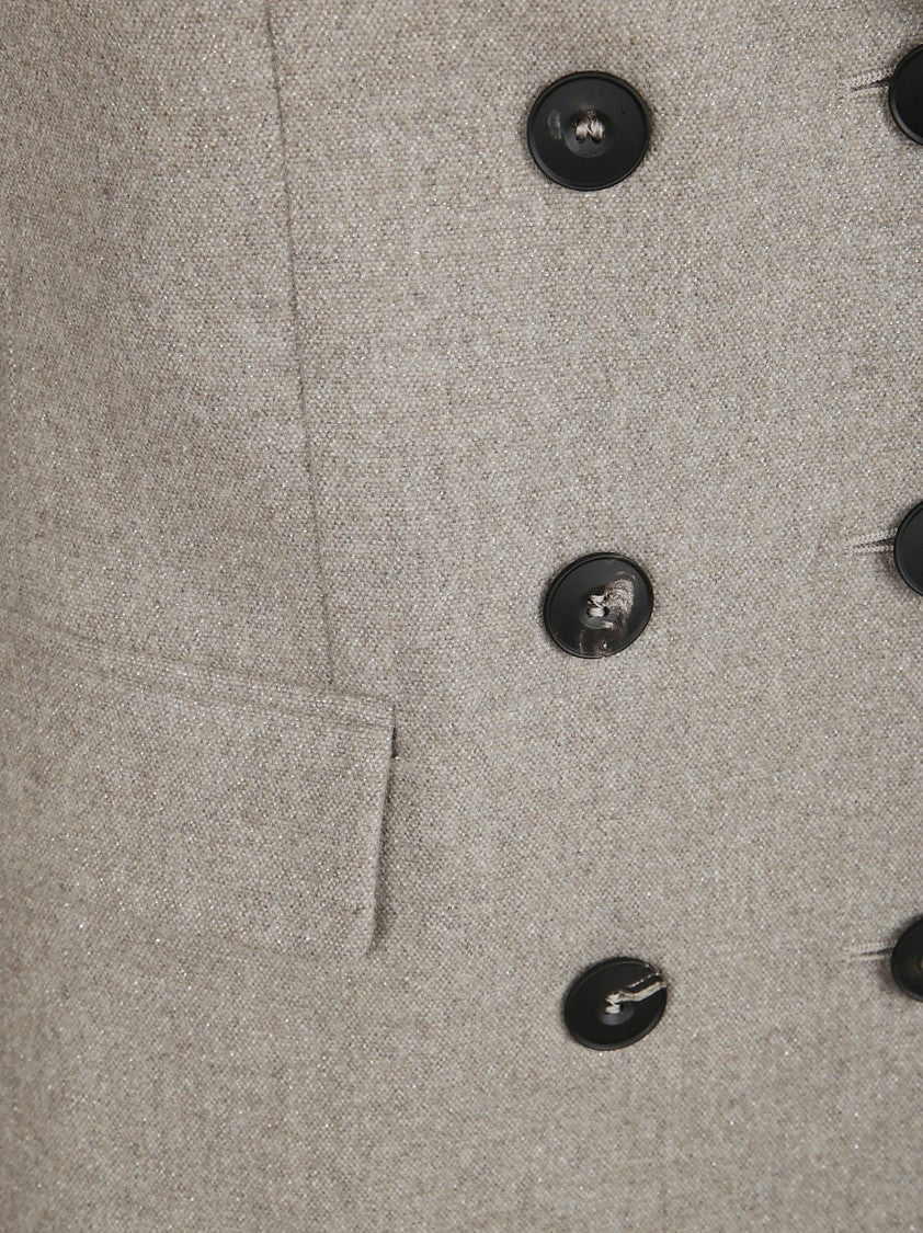 Antonelli Tailored Double-Breasted Wool Blend Jacket With Notched Lapel
