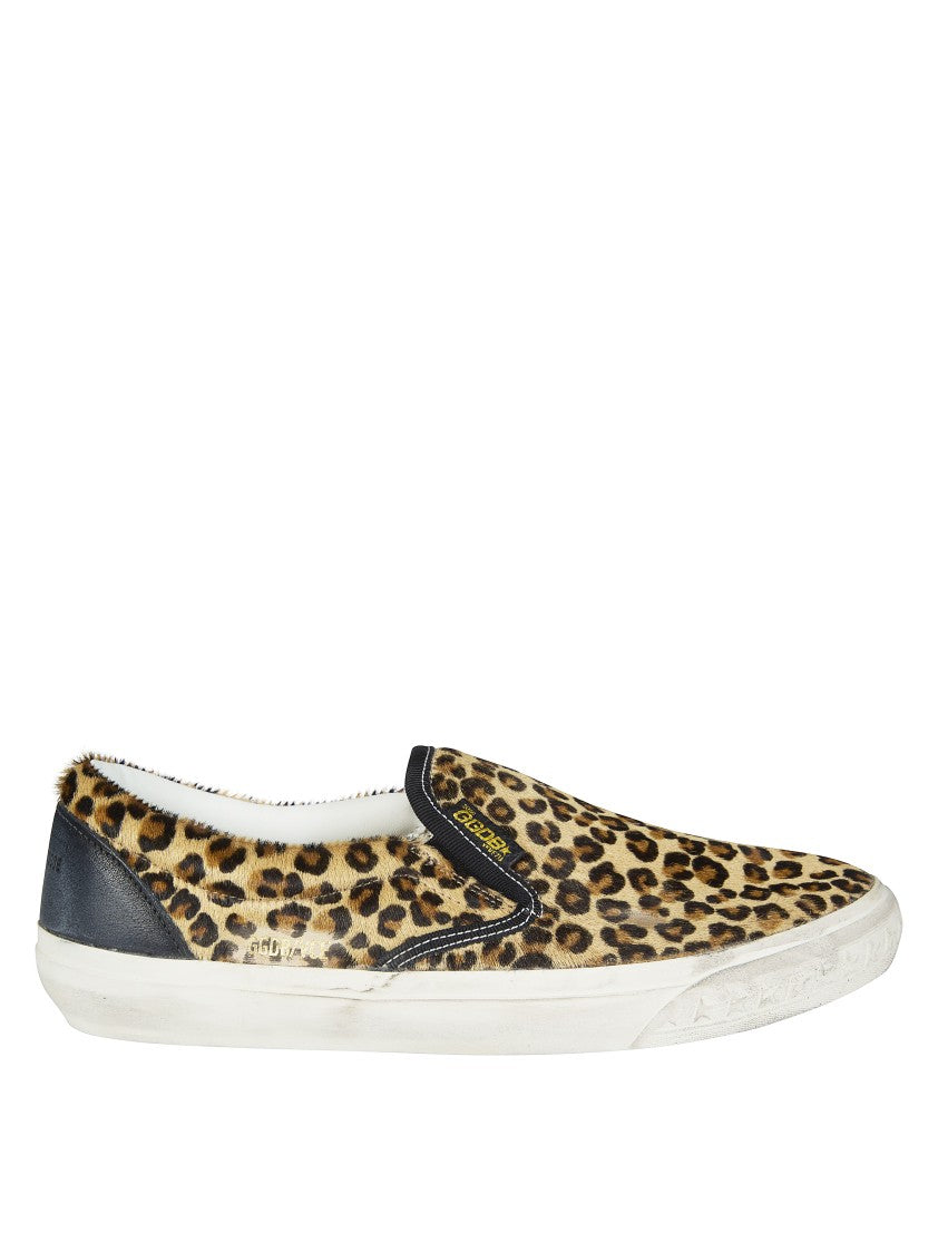 Golden Goose Vce Horsy Leopard-Print Slip-On Sneakers