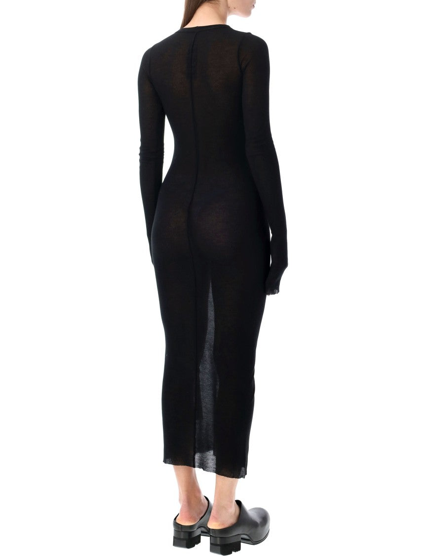 Rick Owens Ribbed Long Sleeves Dress