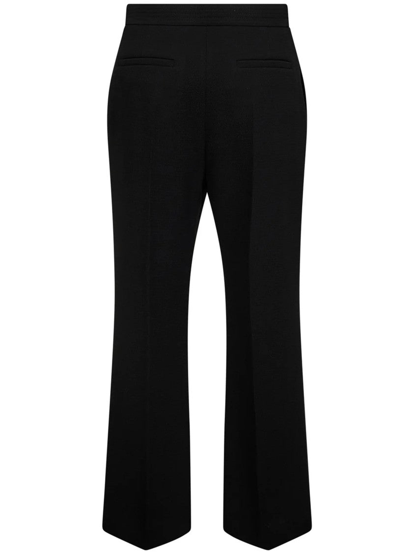Valentino Black Tailored Wool V-Waistband Cropped Pants