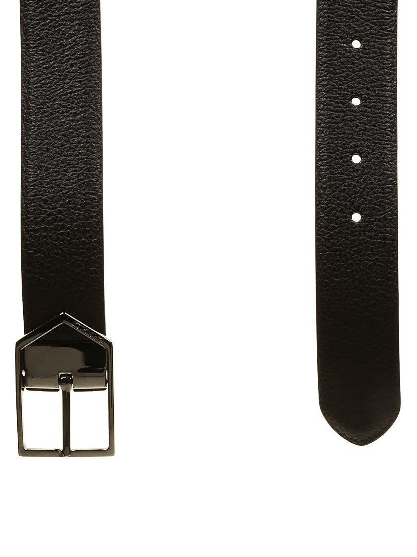 Canali Textured Brown Calfskin Belt