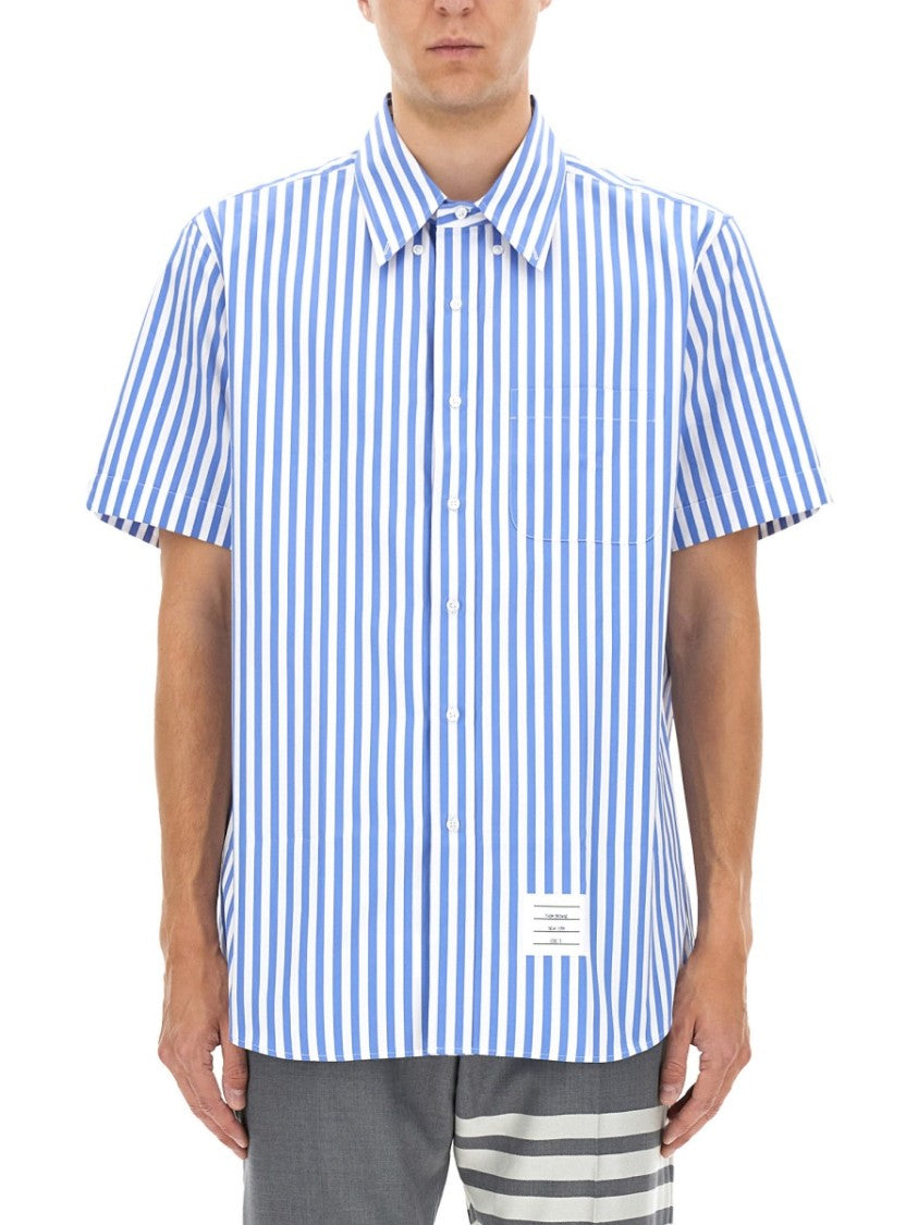 Thom Browne Vertical Striped Short Sleeve Shirt
