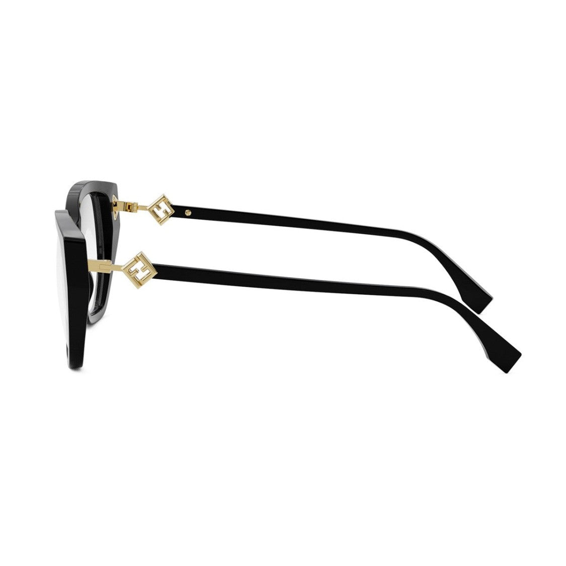 Fendi Black Ff Diamond Acetate Rectangular Sunglasses