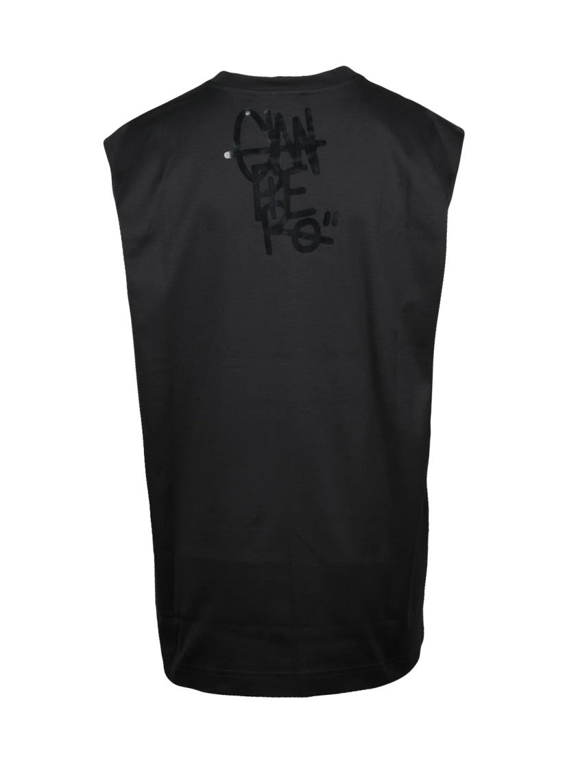 Dolce & Gabbana Black Playful Graphic Relaxed Fit Cotton T-Shirt