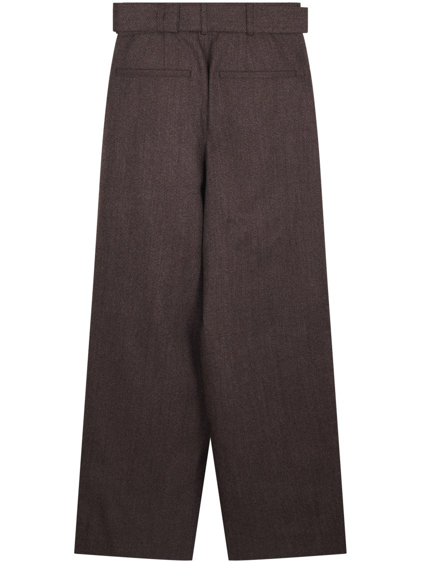 Soeur Tailored Straight-Leg Trousers In Virgin Wool