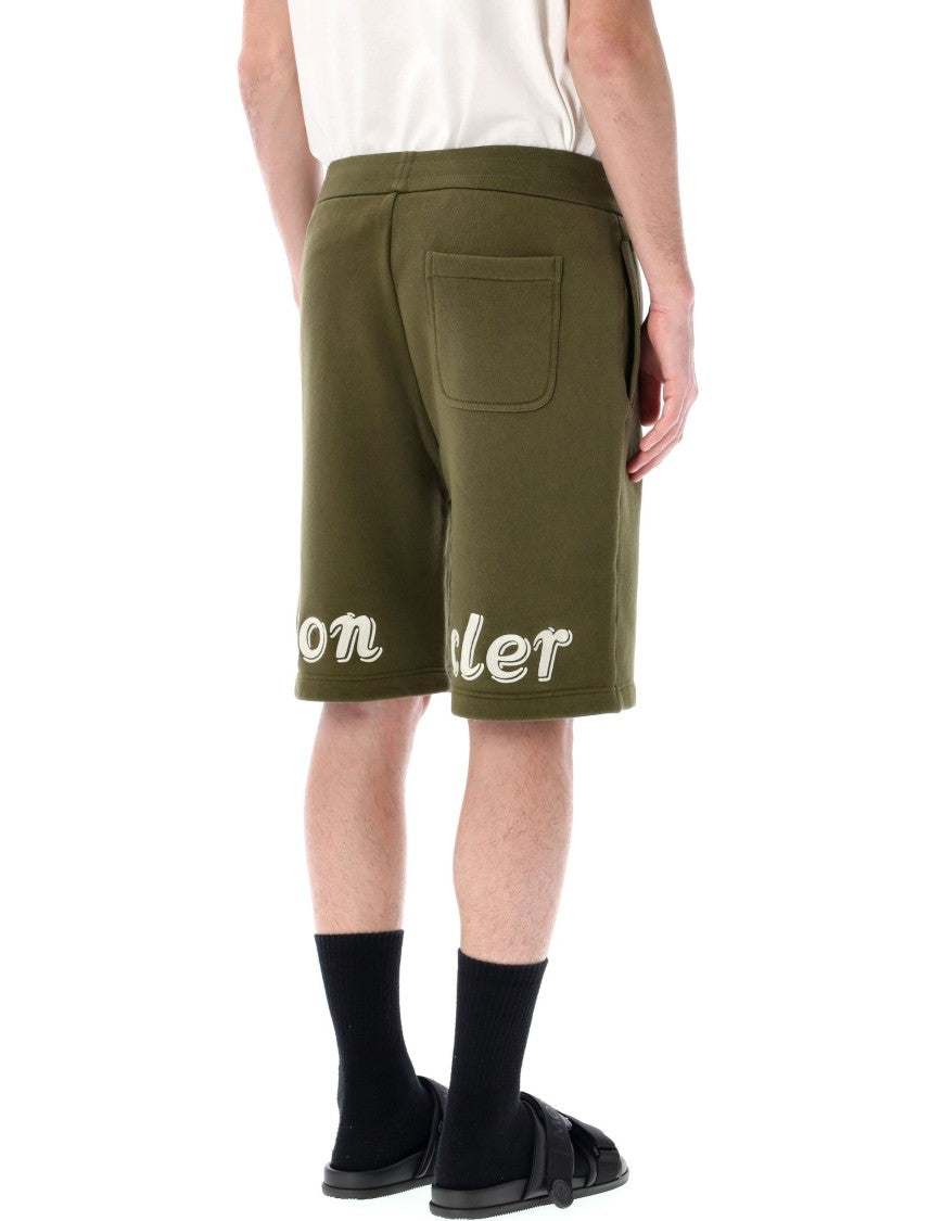 Moncler Genius X Mercedes Benz Relaxed-Fit Olive Green Bermuda Shorts