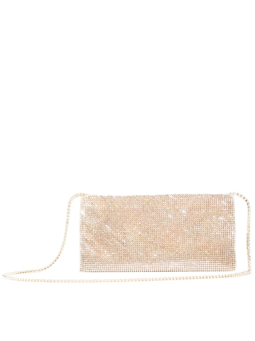 Benedetta Bruzziches Rectangular Evening Bag With Crystal Embellishments And Chain Strap