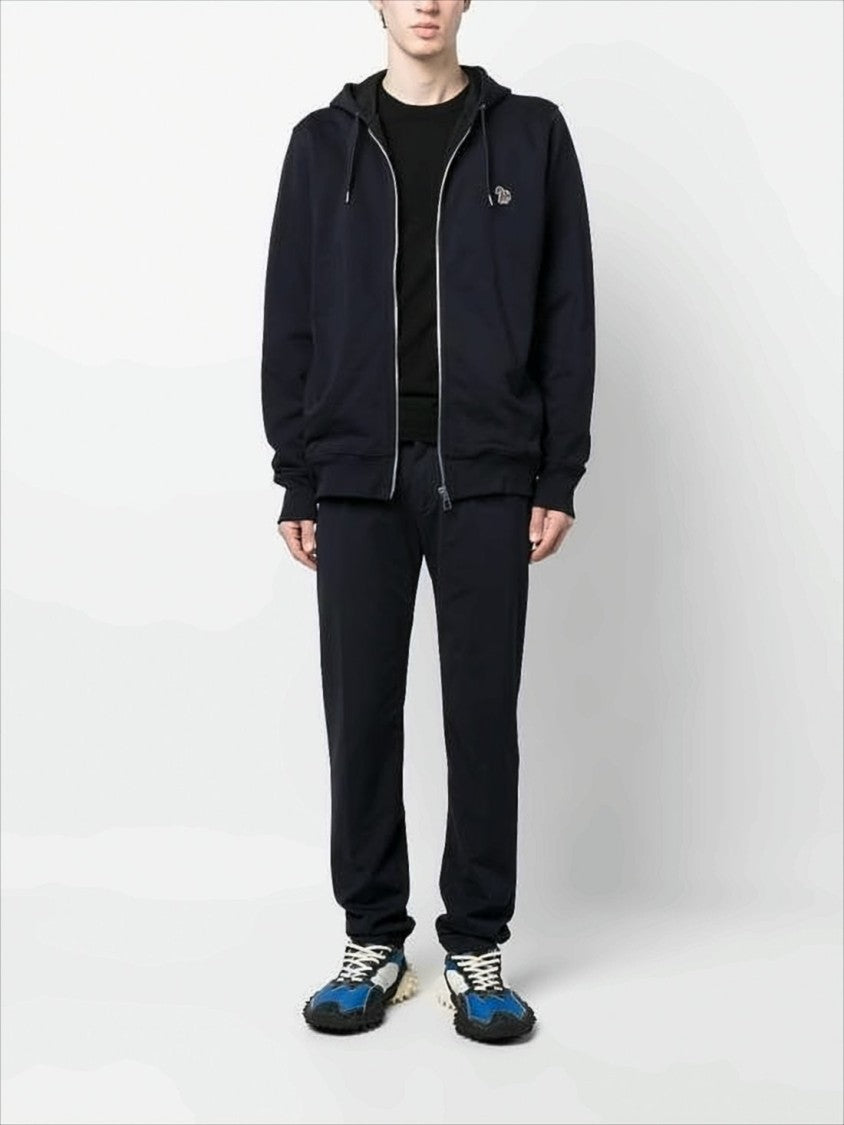 Paul Smith Full Zip Hooded Sweatshirt With Embroidered Detail