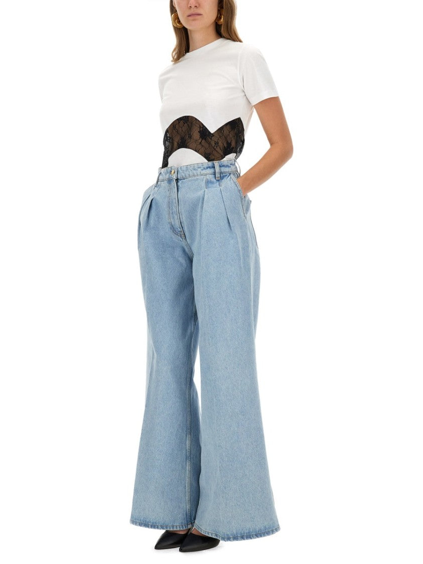 Nina Ricci Jersey T-Shirt With Lace Insert