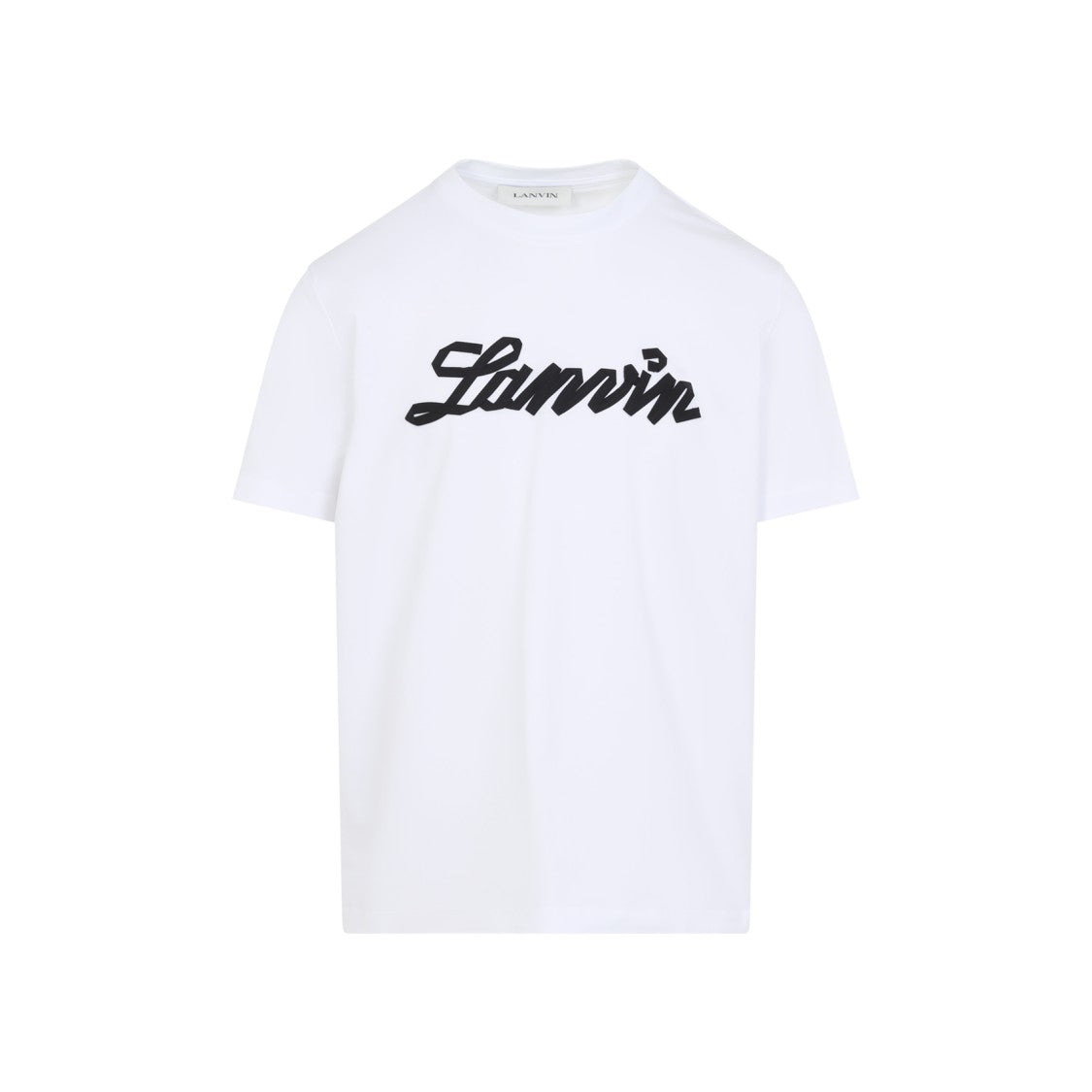Lanvin Short-Sleeve Cotton T-Shirt With Bold Logo Accent