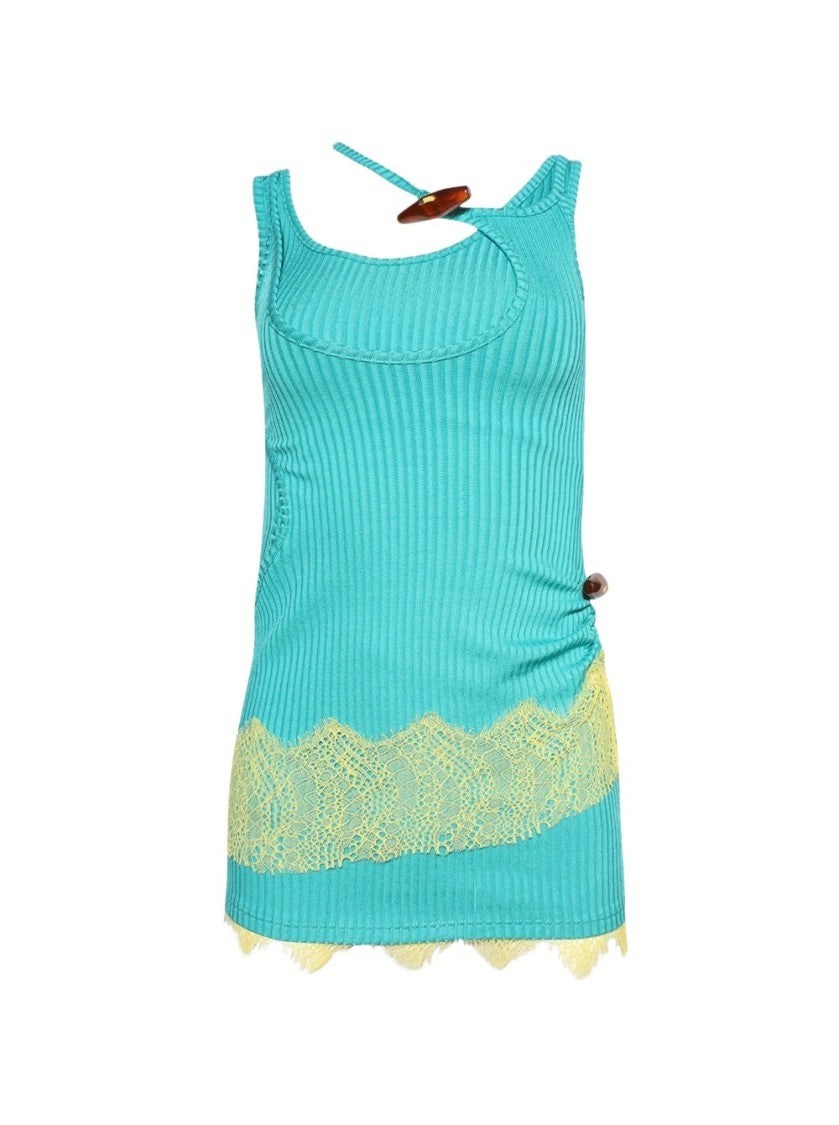 Christopher Esber Corrugated Lace Toggle Dress