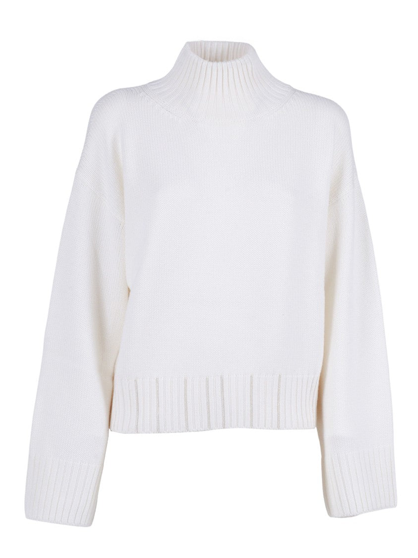 Fabiana Filippi Cropped Turtleneck Sweater In Fine Merino Wool
