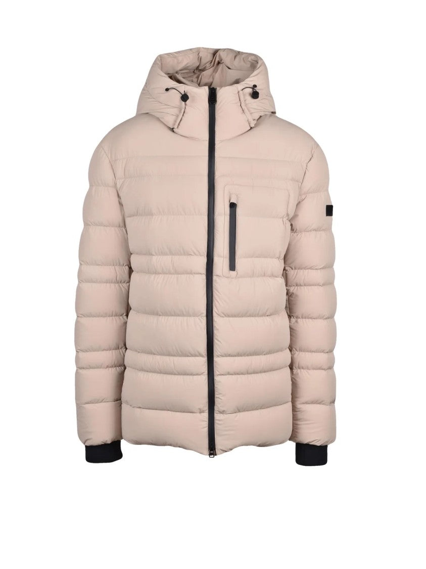 Peuterey Beige Praxi Contrast Cuffs Down Polyamide Jacket