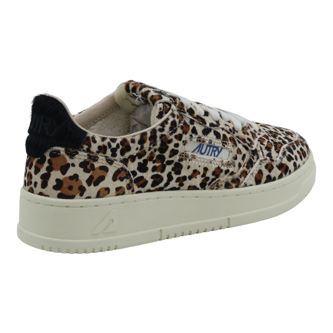 Autry Bold Leopard Print Low-Top Sneakers With Off-White Sole