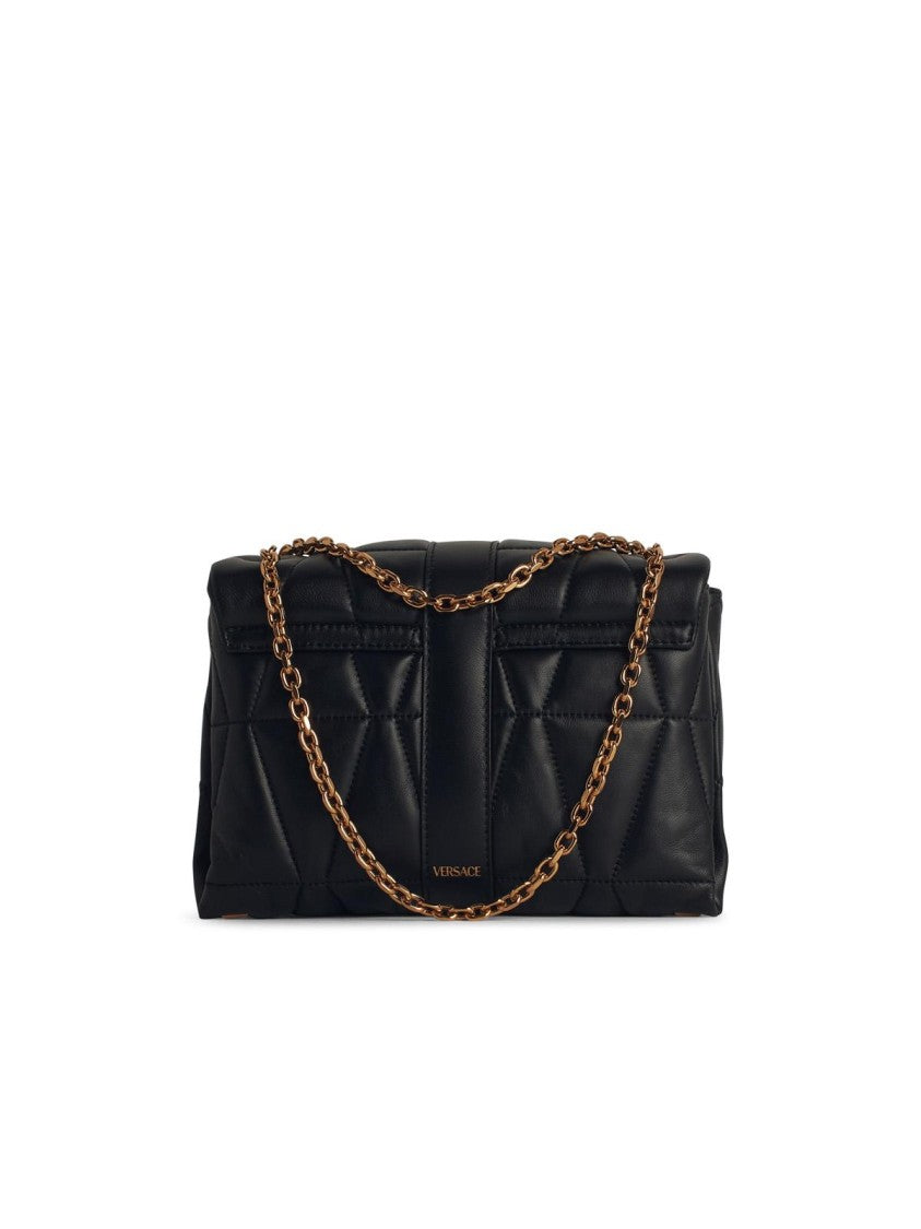 Versace 'Cleio' Black Leather Crossbody Bag