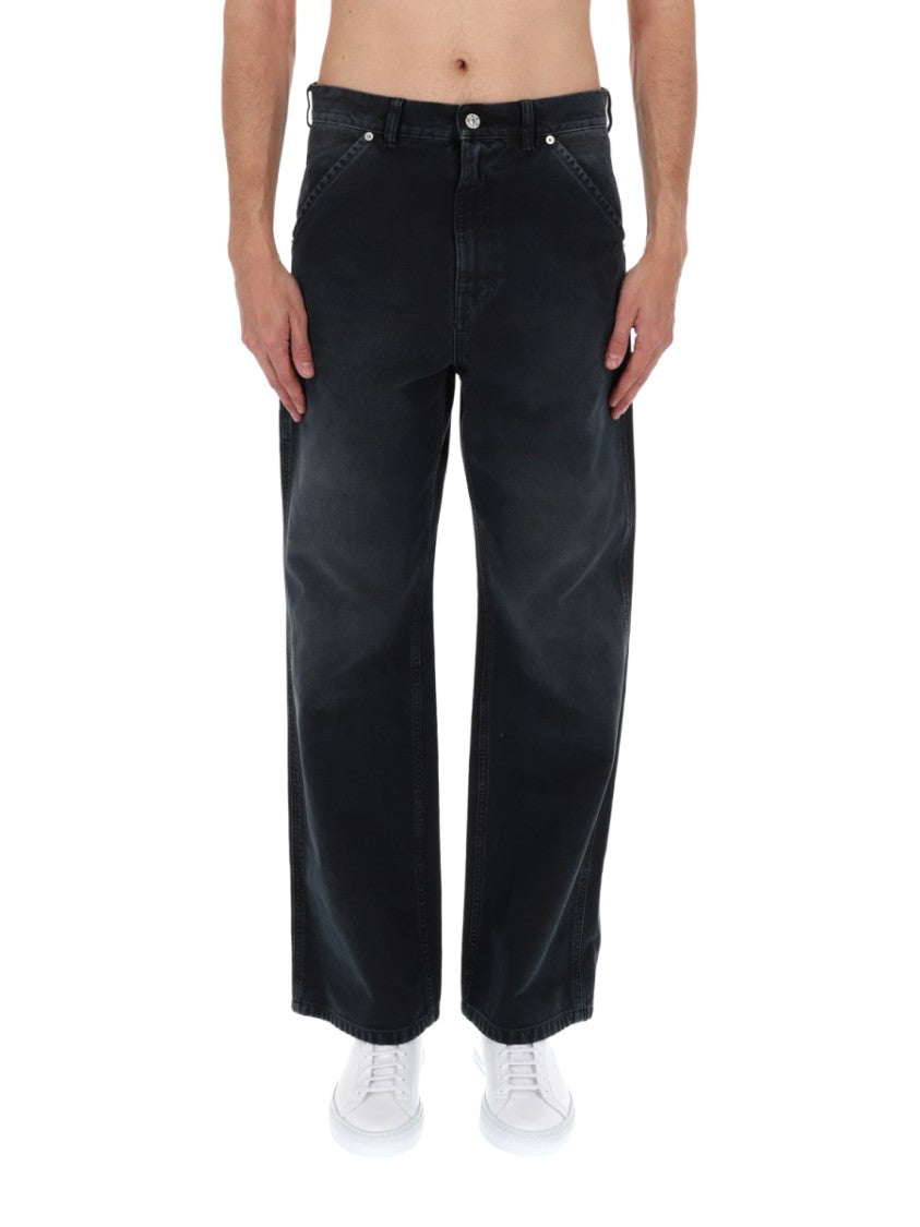 Marni Faded Black Wide Straight Leg Jeans