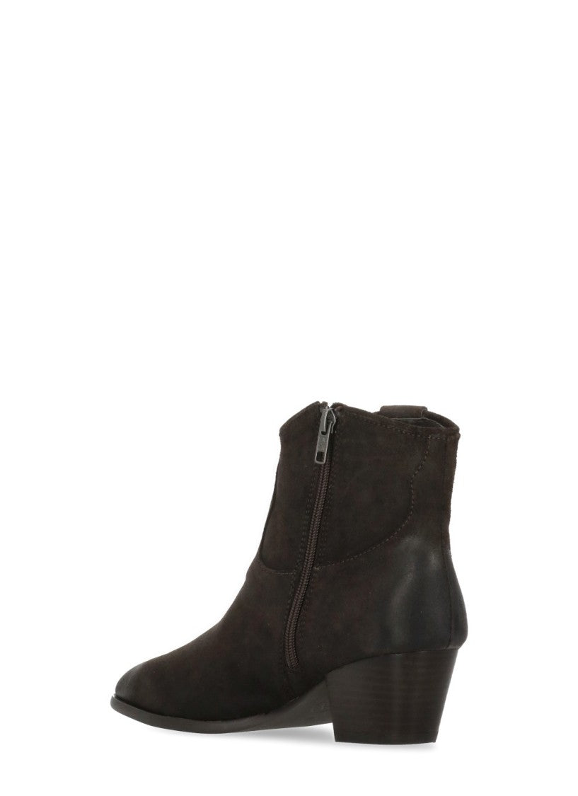 Ash Dark Brown Fame Arrow-Toe Suede Boots