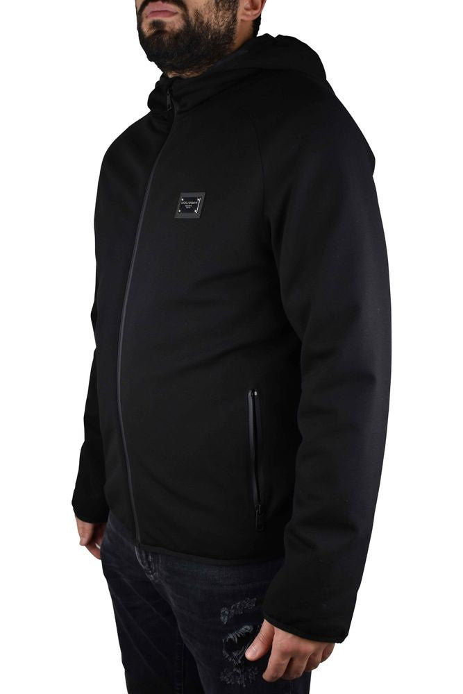 Dolce & Gabbana Hooded Black Vest In Stretch Technical Jersey