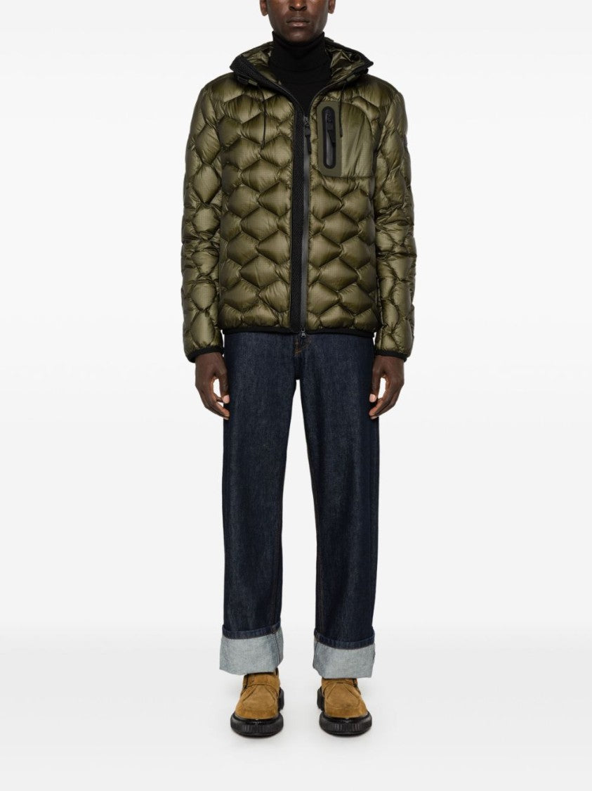Peuterey Quilted Green Jacket With Hood