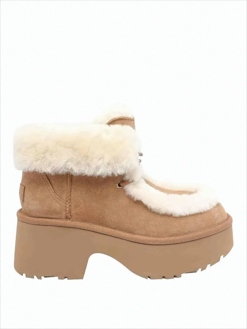 Ugg Chunky Platform Boots With Plush Shearling Collar