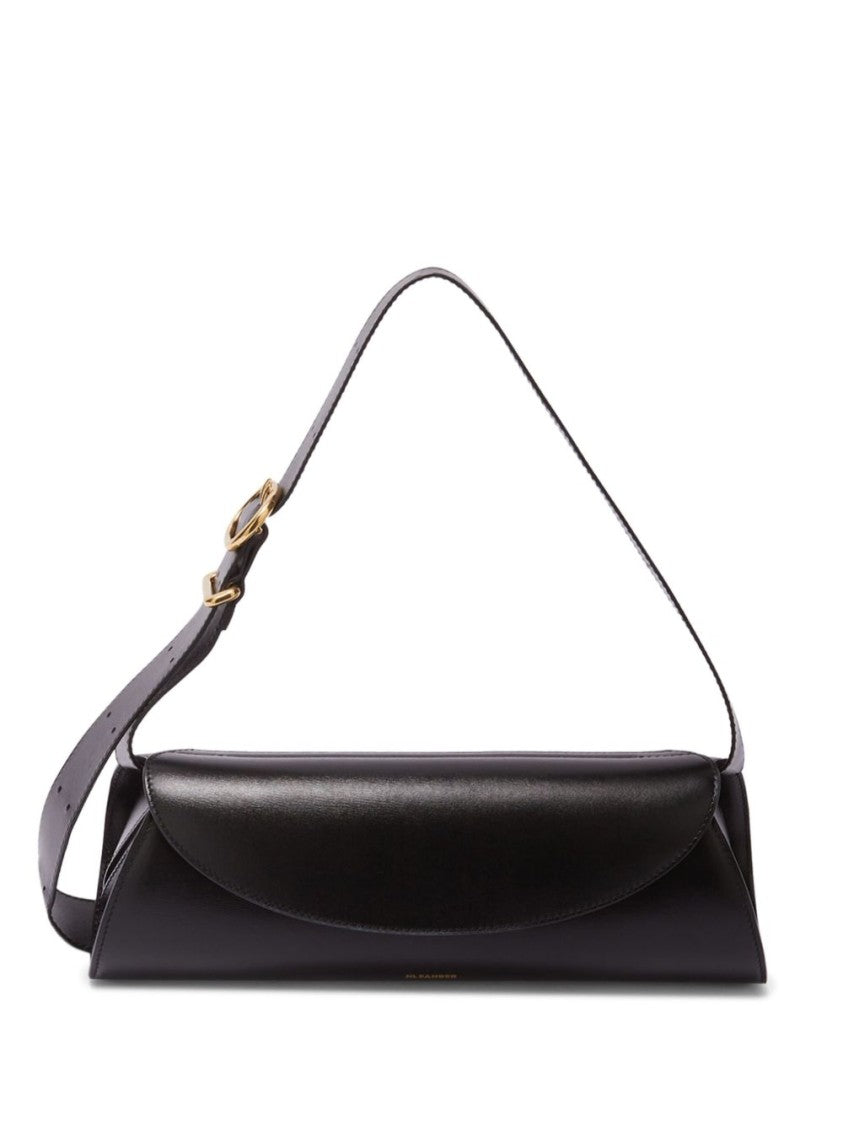 Jil Sander Cylindrical Black Nappa Leather Shoulder Bag