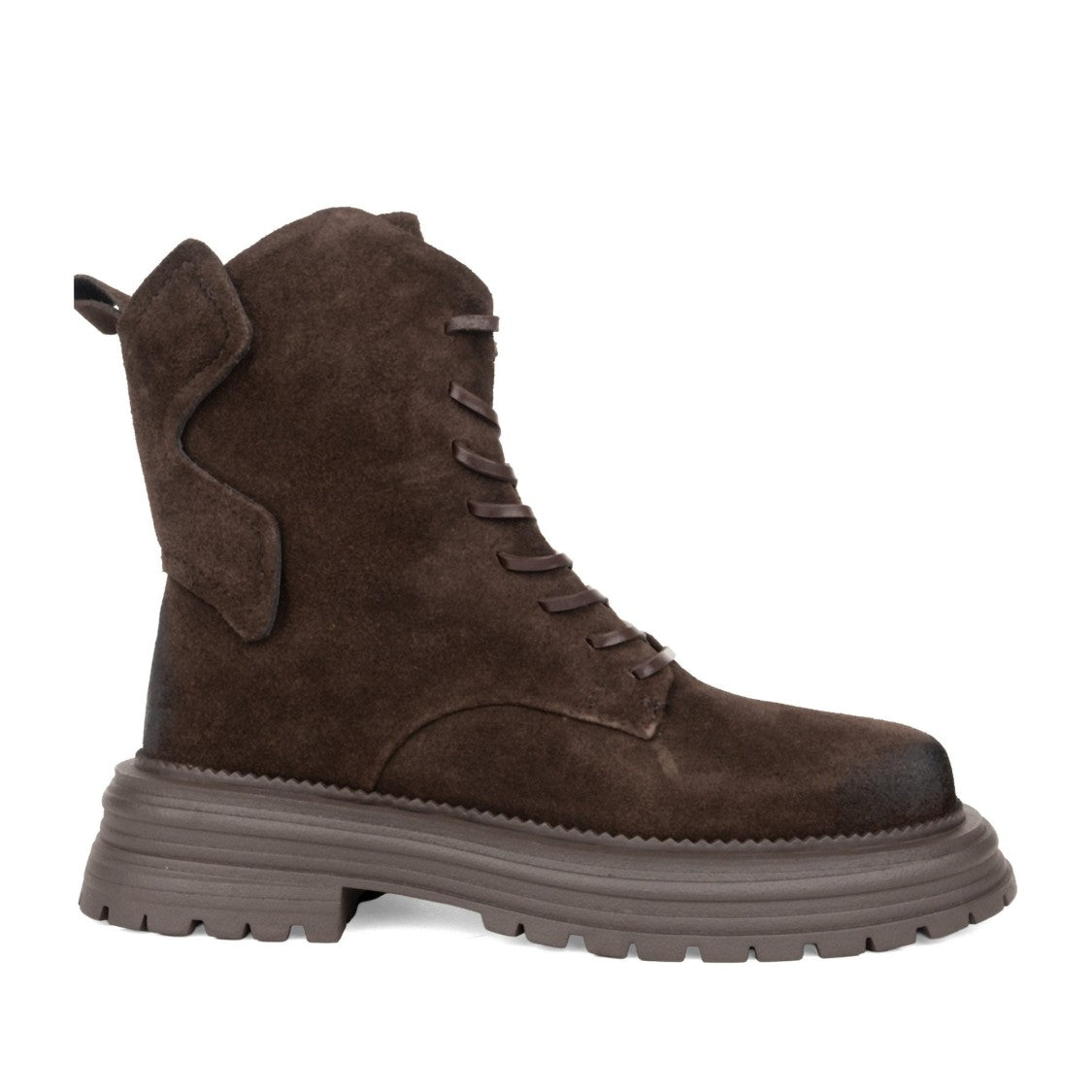 Linda Baumann Brown Rugged Lace-Up Suede Ankle Boots