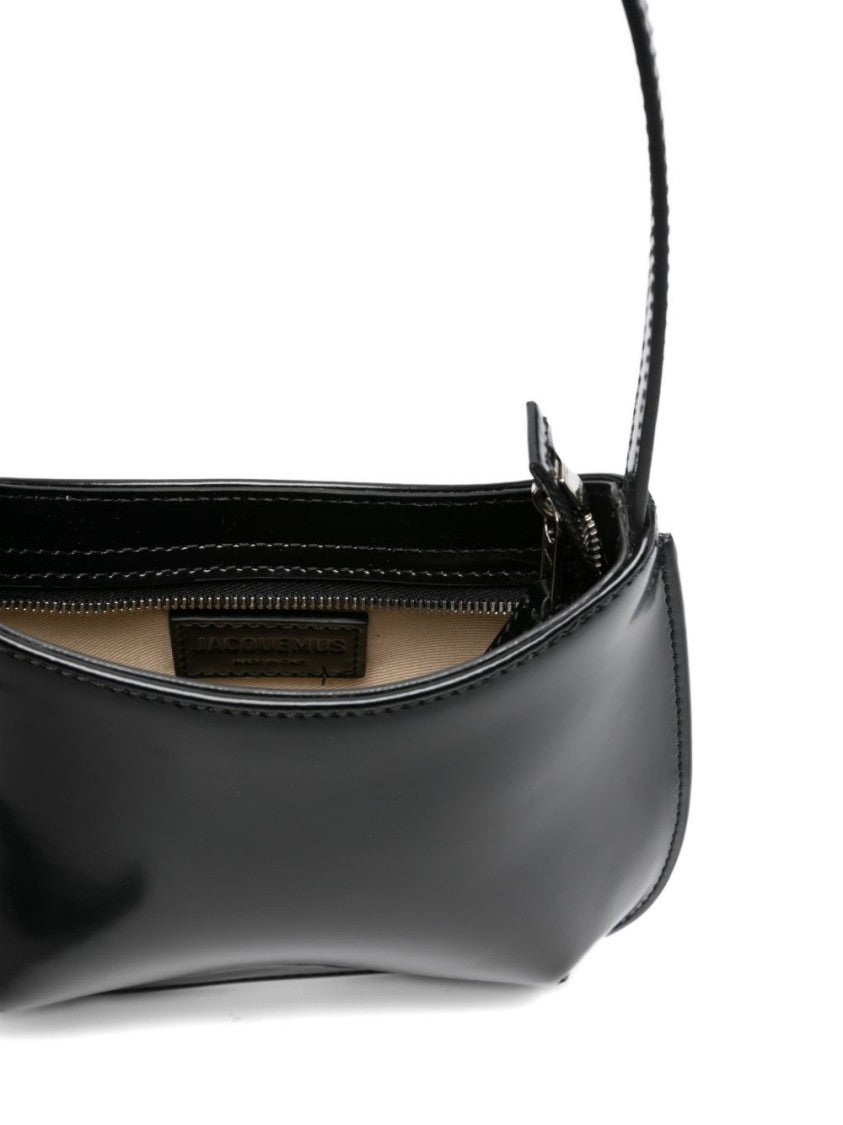 Jacquemus Black Curved Calf Leather Adjustable Bag