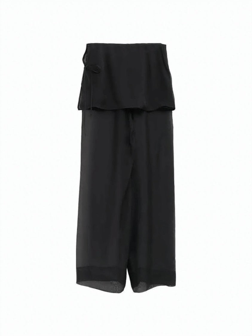 Paloma Wool Layered Silk Pants With Sheer Lower Section