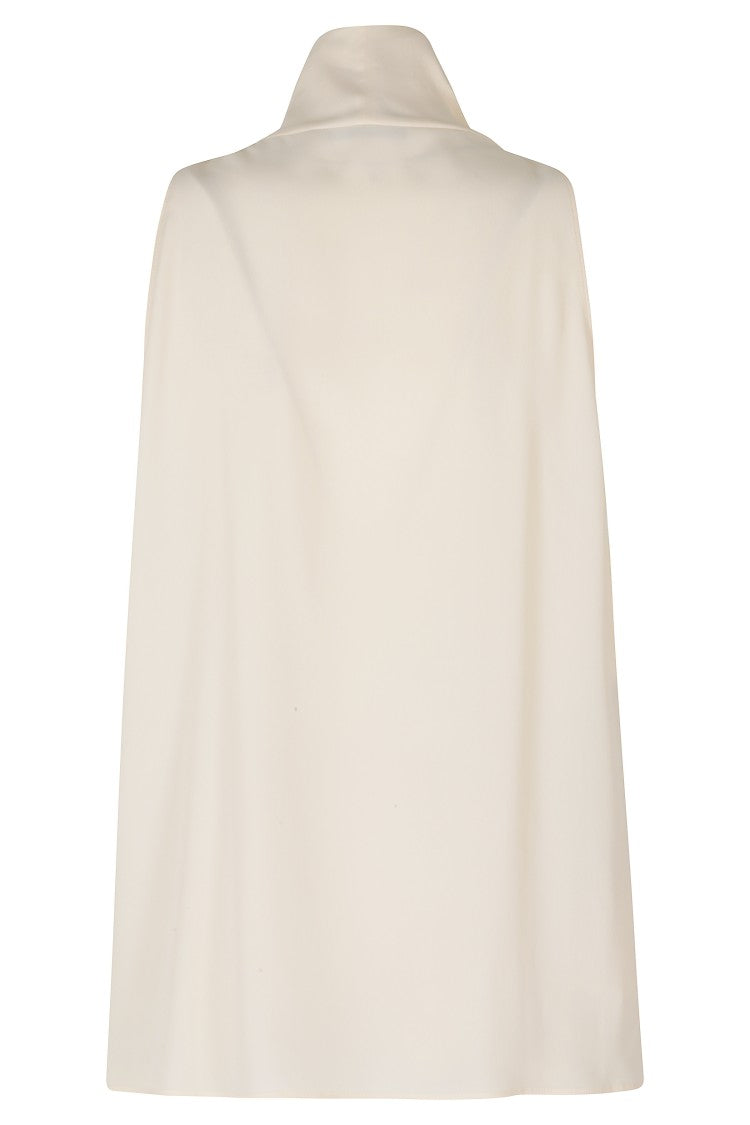 Alberta Ferretti Vanilla Cape-Style Bow Tie Detail Top