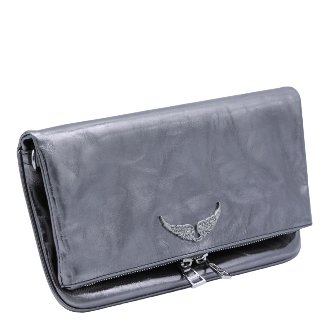 Zadig & Voltaire Glossy Crinkled Texture Clutch