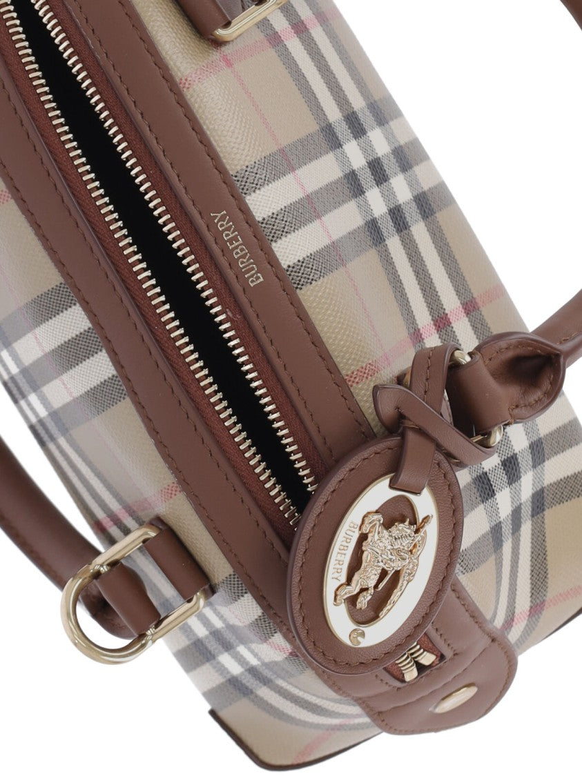 Burberry Beige Primrose Check Canvas Shoulder Bag