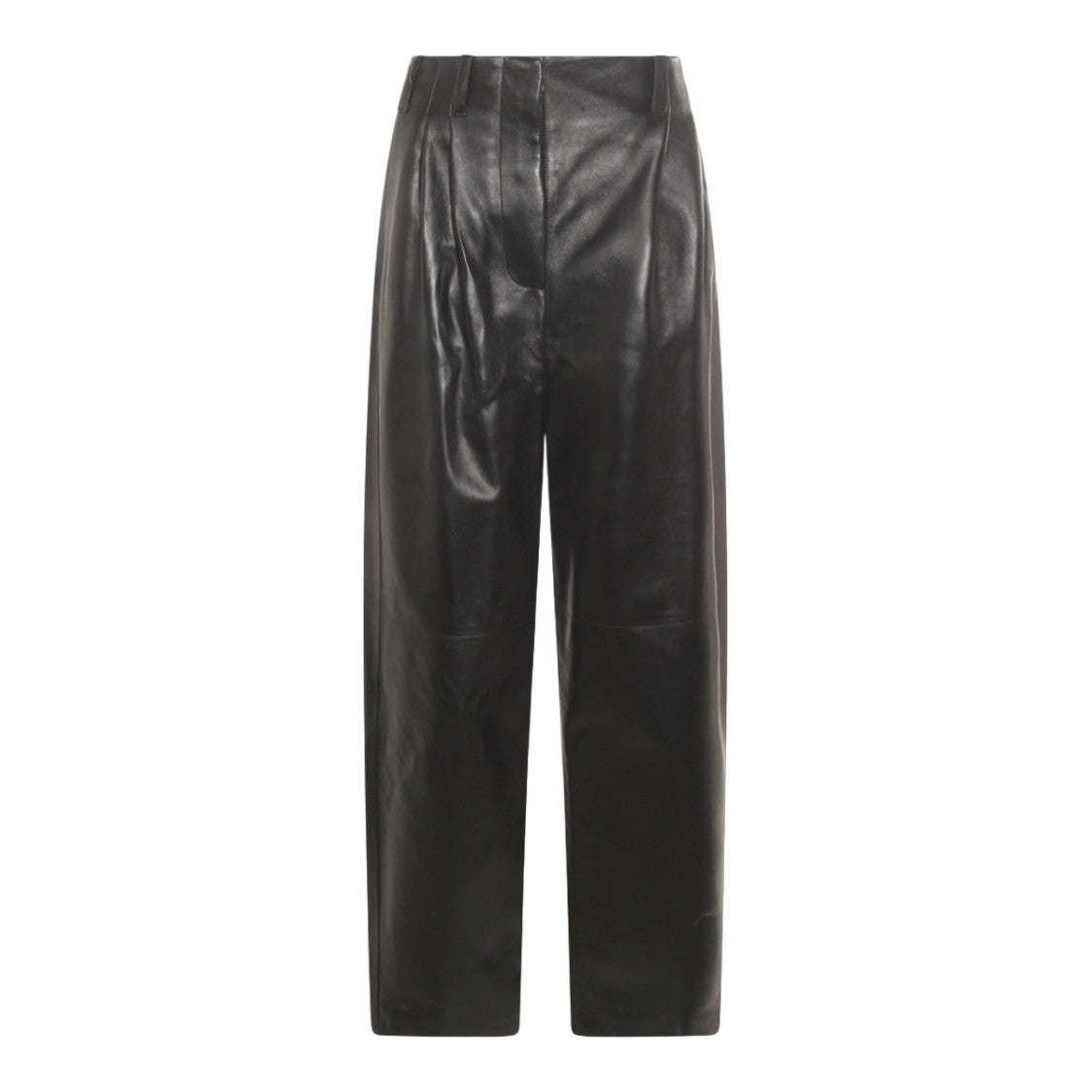 Givenchy High-Waisted Black Trousers With Pleated Detailing And Glossy Finish