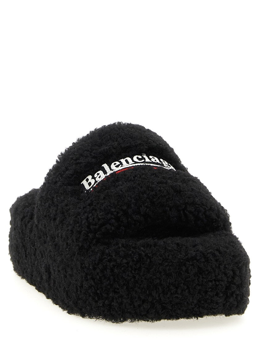 Balenciaga 'Furry Platform' Slides