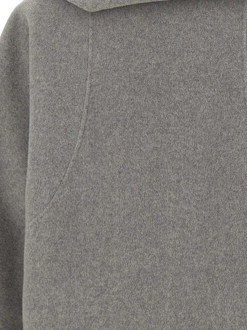 Elena Miro` Grey Felted Scarf Short Coat