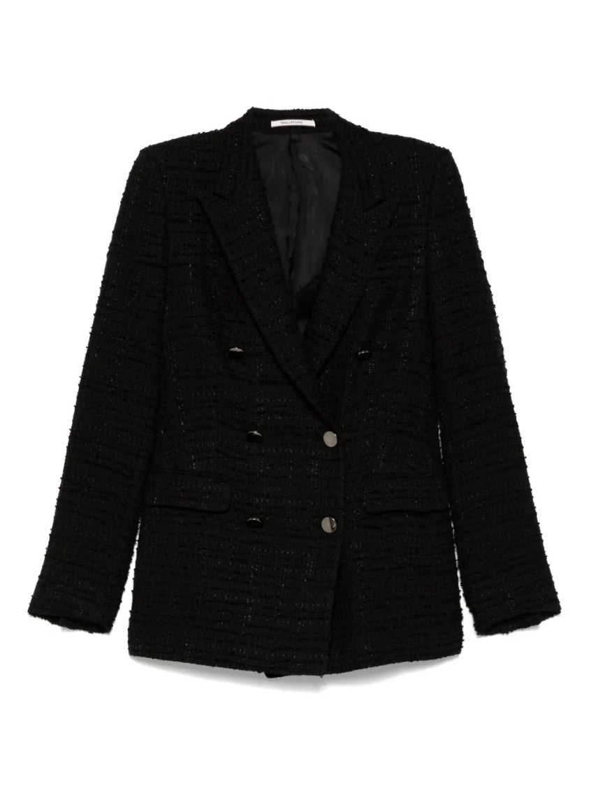Tagliatore Tailored Black Blazer With Double-Breasted Design