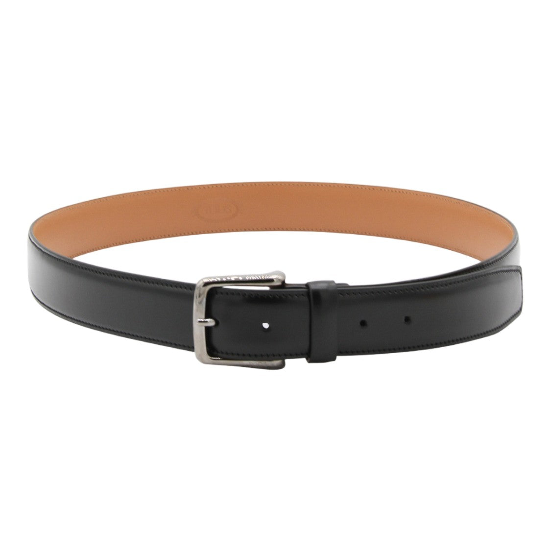 Tod's Timeless Contrast Interior Black Leather Belt