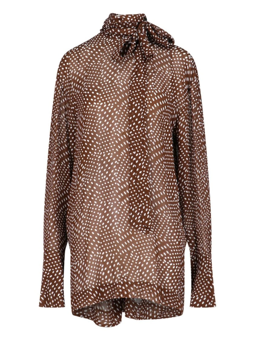 Dries Van Noten Sheer Blouse – Brown