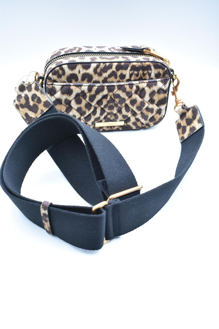 Kurt Geiger Quilted Brown Handbag With Leopard Print Accents