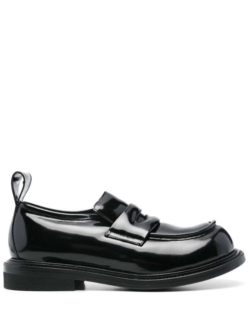 Moschino Black Penny Slot Moc Stitch Flats