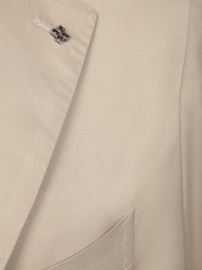 Tagliatore Beige Tailored Blazer With Notch Lapel