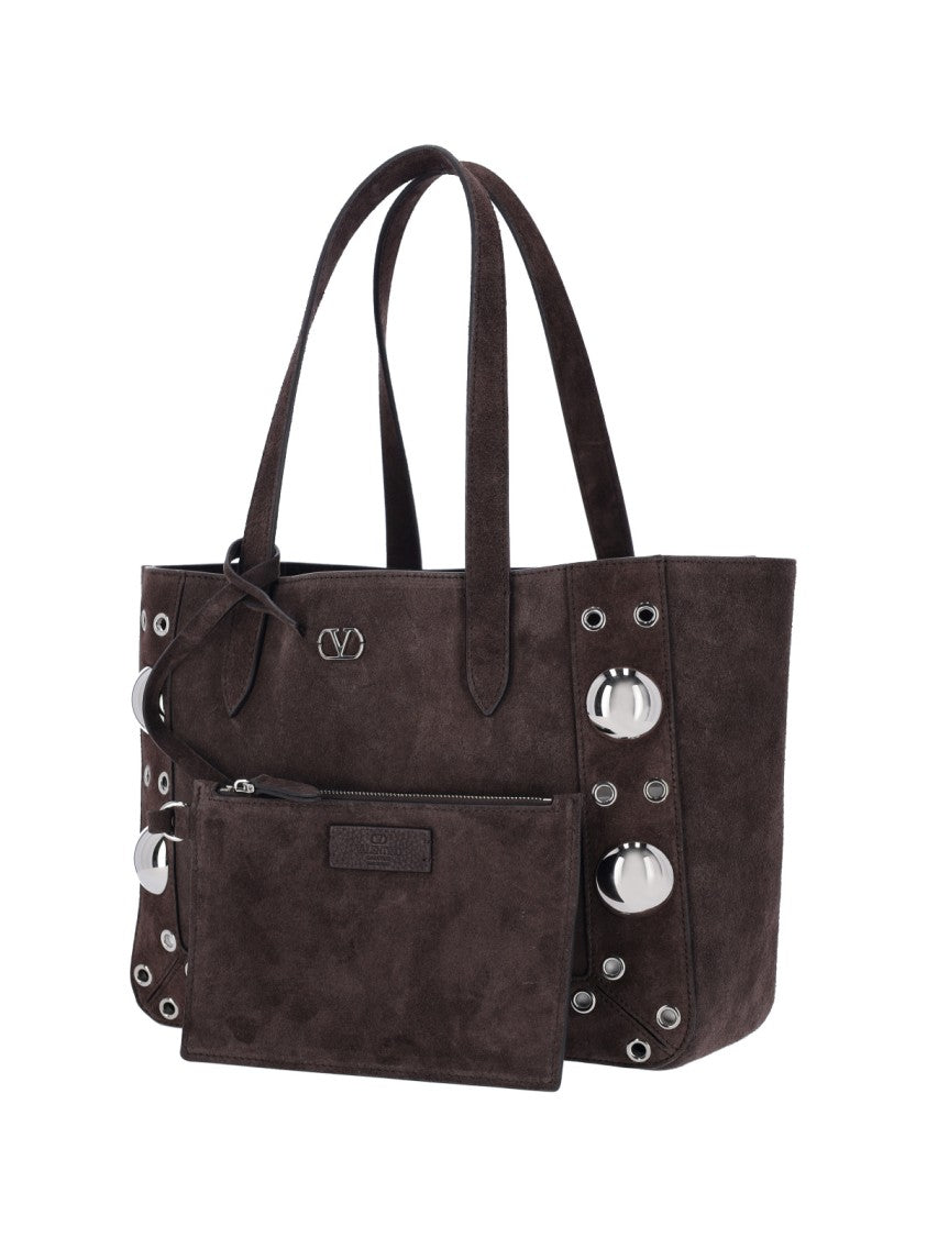 Valentino Garavani Structured Brown Handbag With Subtle Detailing