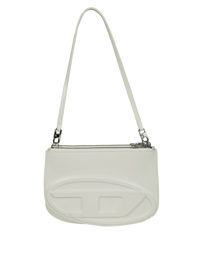 Diesel White Shoulder Bag With Embossed Logo