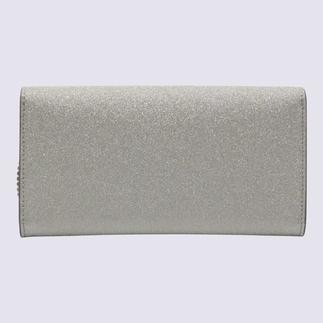 Jimmy Choo Rectangular Silver Bag With Metallic V-Shape Accent