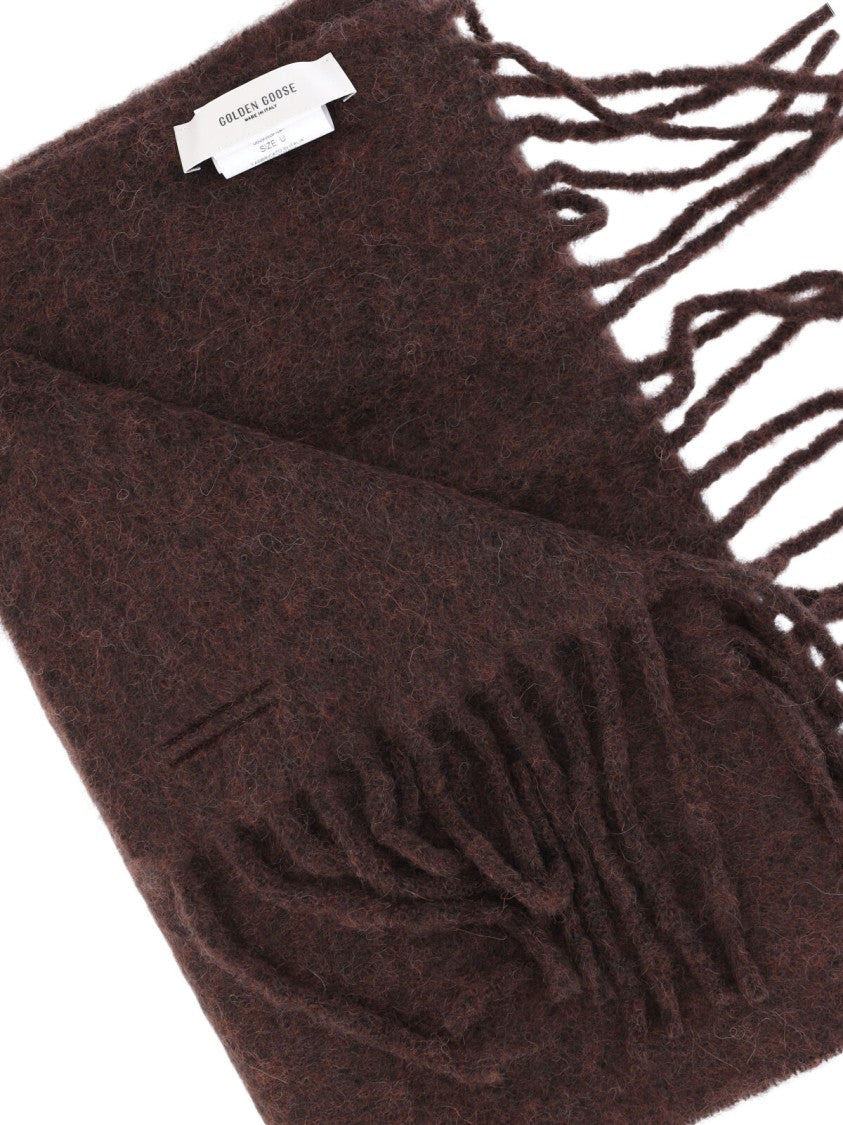 Golden Goose Brown Alpaca-Blend Scarf