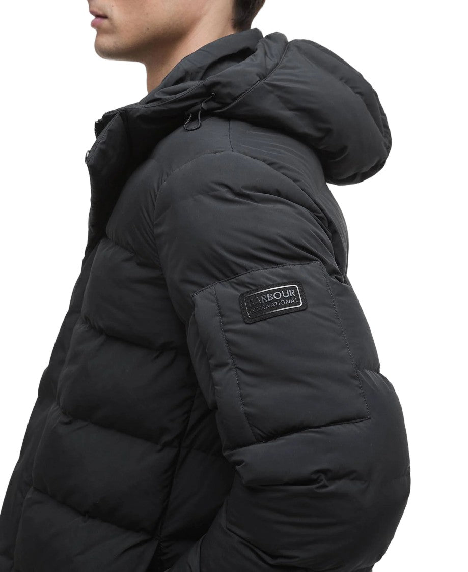Barbour Contemporary Leather Puffer Jacket With High Collar